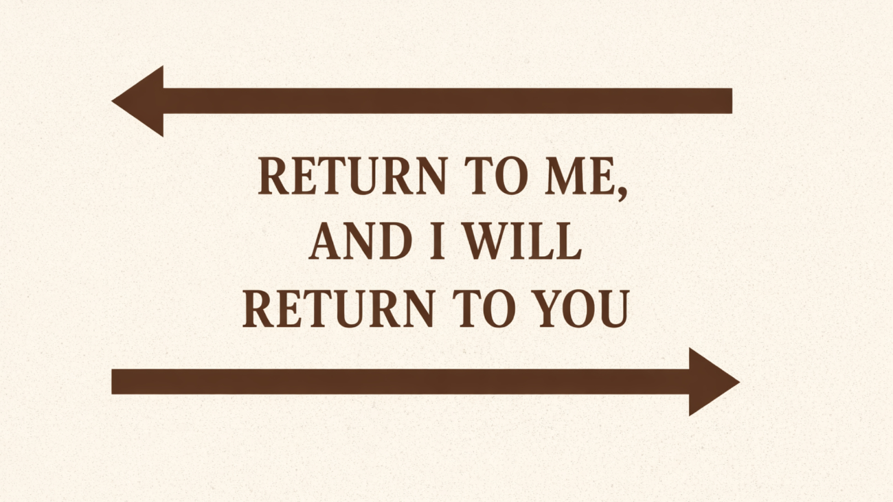 Return to Me, And I Will Return to You Message Image